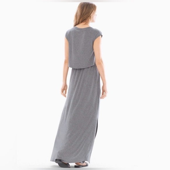 SOMA Jersey Knit Front Tie Maxi Dress Gray Pockets Sz medium - Picture 2 of 10